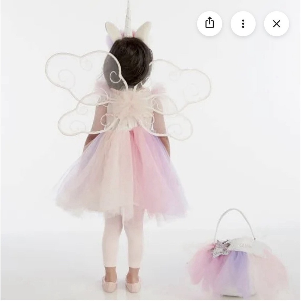 NEW!! POTTERY BARN KIDS LIGHT-UP UNICORN TUTU HALLOWEEN COSTUME SIZE 4-6 Years